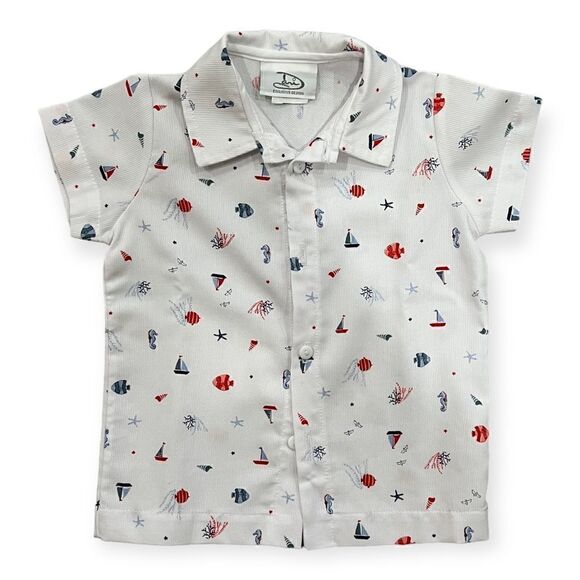Dani Baby Boy Sailor Collar Button Down,  12M, NWOT - Picture 1 of 4